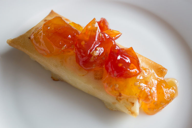 Feuilleté feta et confiture de tomates cerise