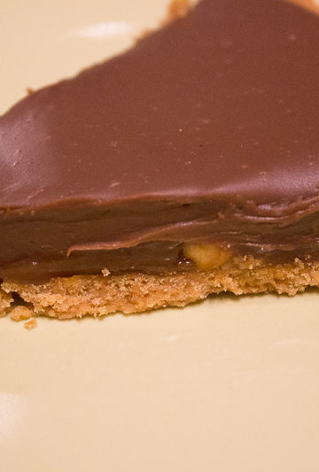 Tarte chocolat caramel cacahuètes façon Snickers