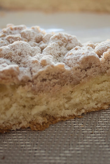 Part de brioche streusel à la cannelle