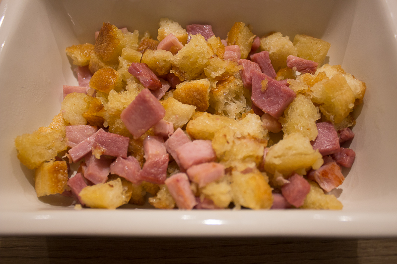 Croutons et jambon